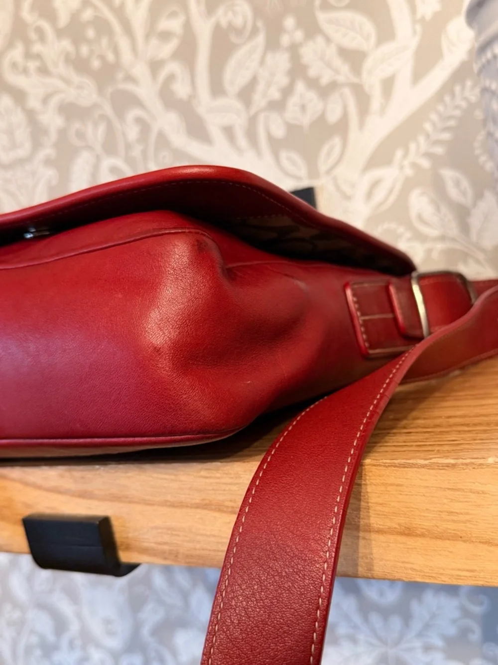 Coach Legacy Vintage Red Leather Saddle Studio Flap Crossbody Bag 9335 - Picture 9 of 14